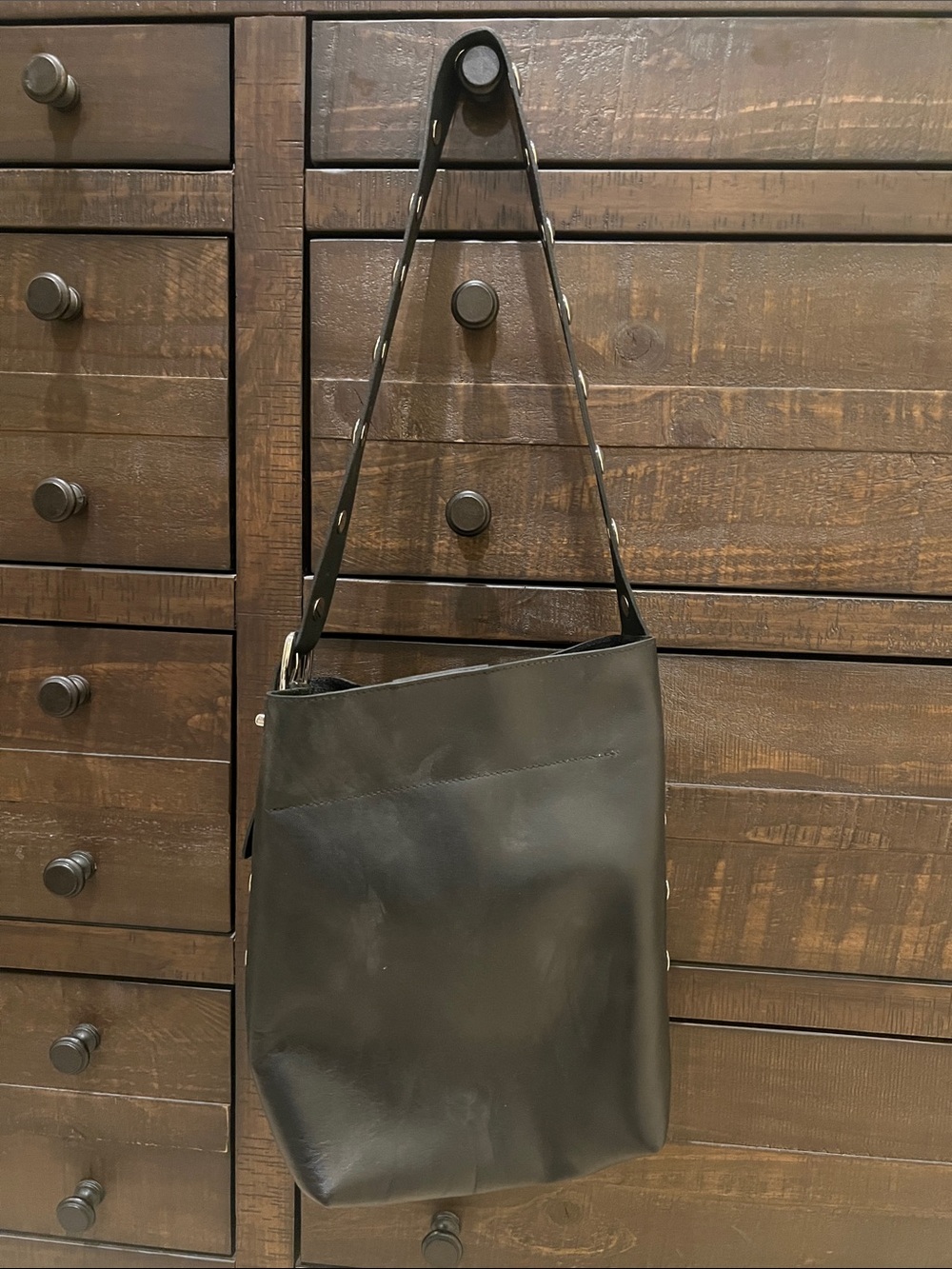 Madewell Black Leather Shoulder Bag - Womens